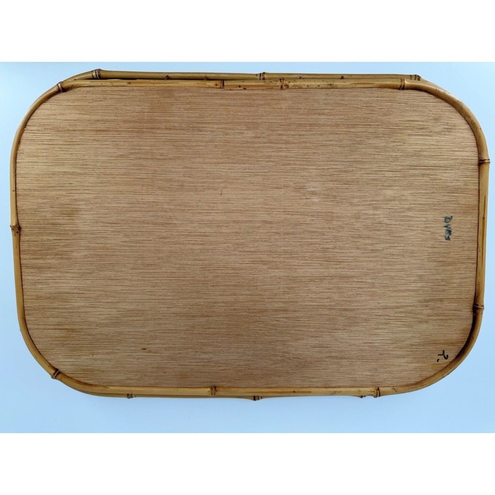 Set of 6 Vintage Bamboo Wicker Rattan Serving Trays Mid Century Japanese Wares - Picture 8 of 16